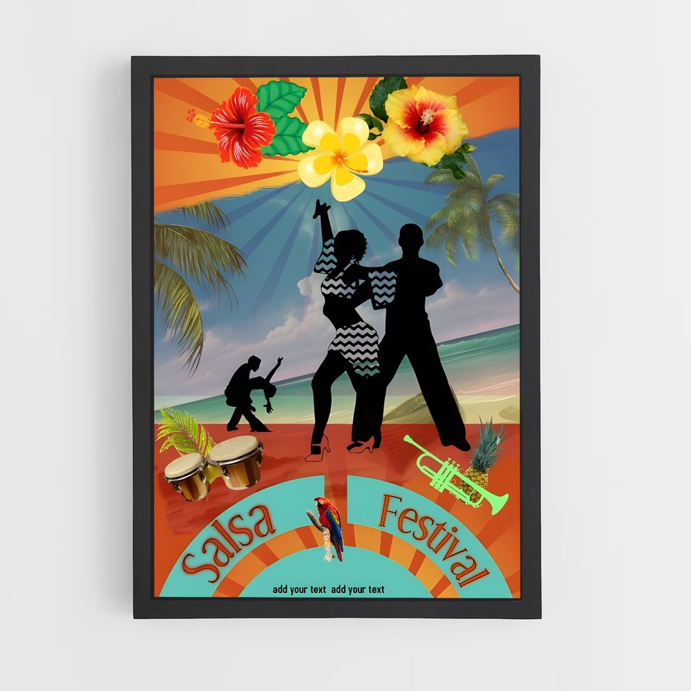 Poster Fiesta Bachata – affiche Danse (vue 2)